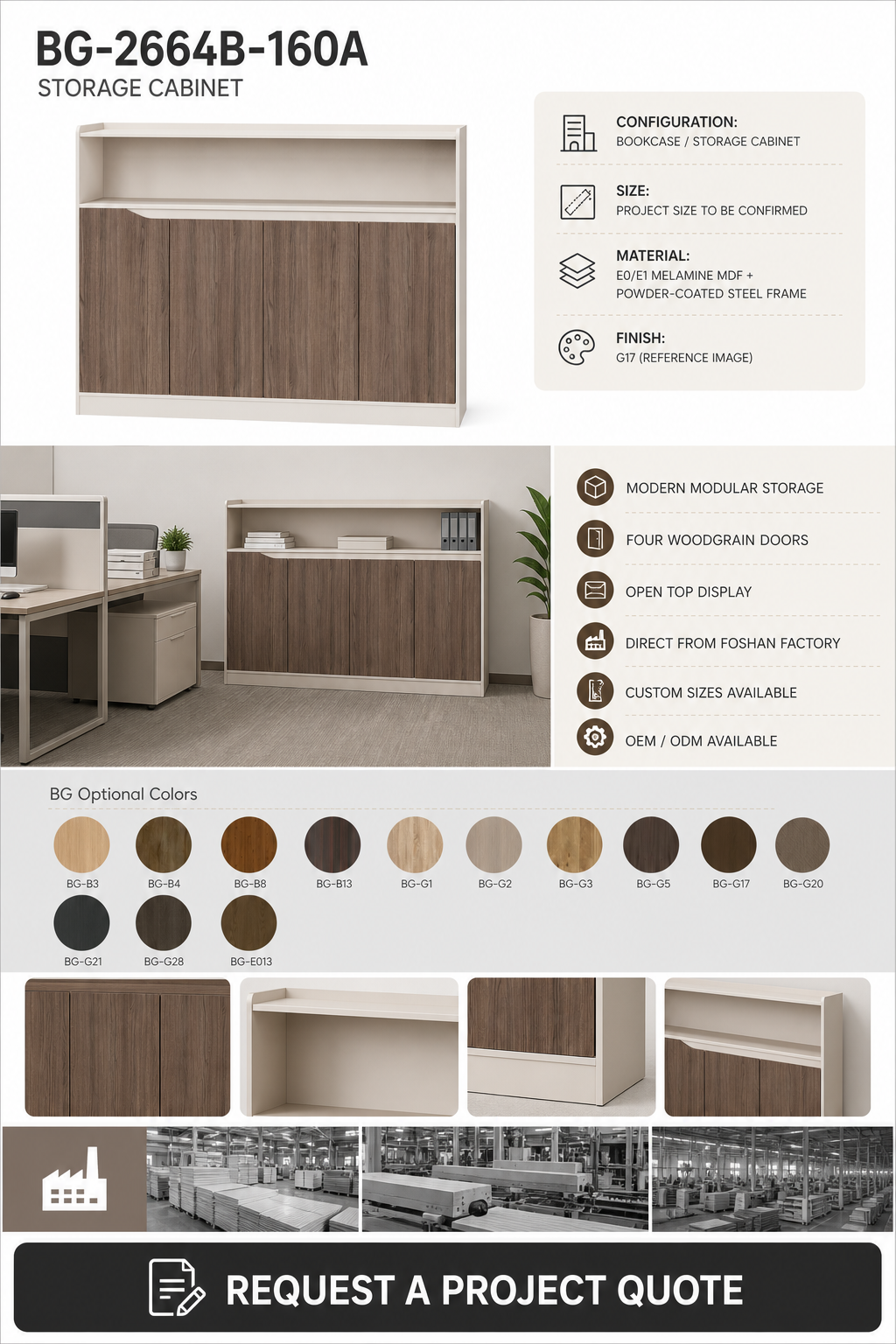 Storage Cabinet — BG-2664B-160A — Foshan China office furniture manufacturer