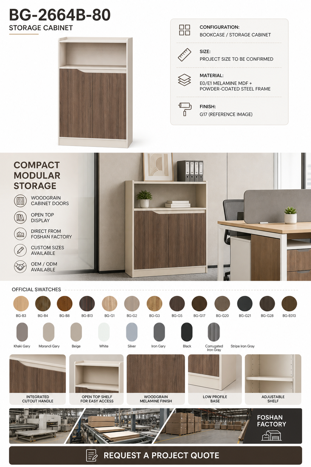 Storage Cabinet — BG-2664B-80 — Foshan China office furniture manufacturer