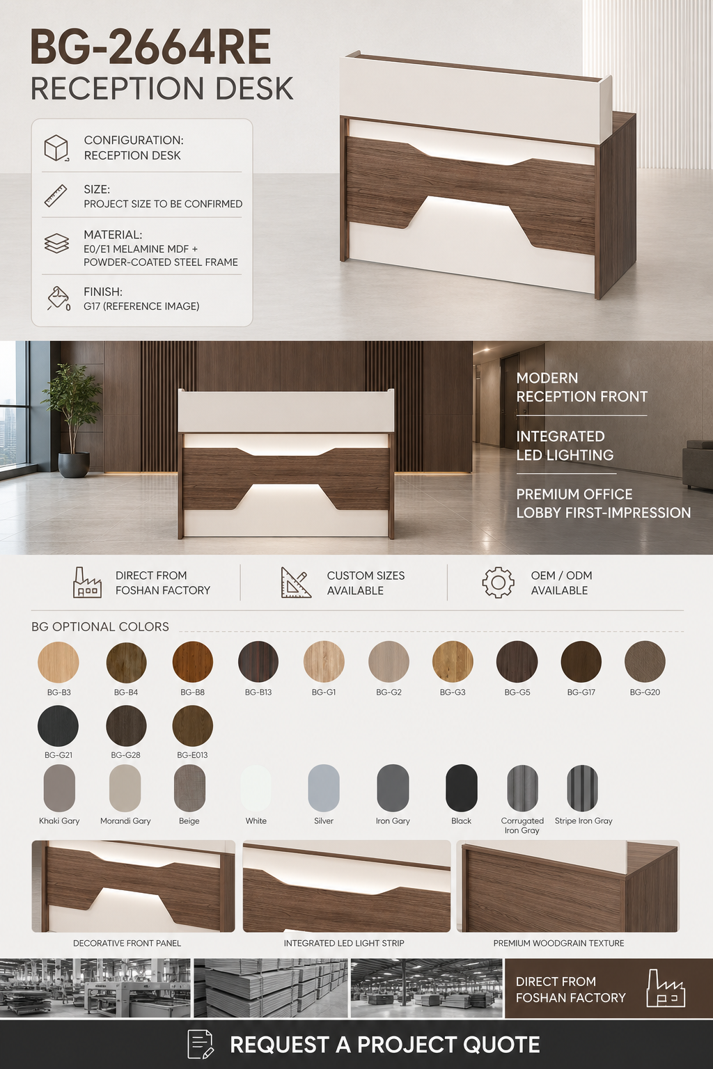 Reception Desk — BG-2664RE — Foshan China office furniture manufacturer