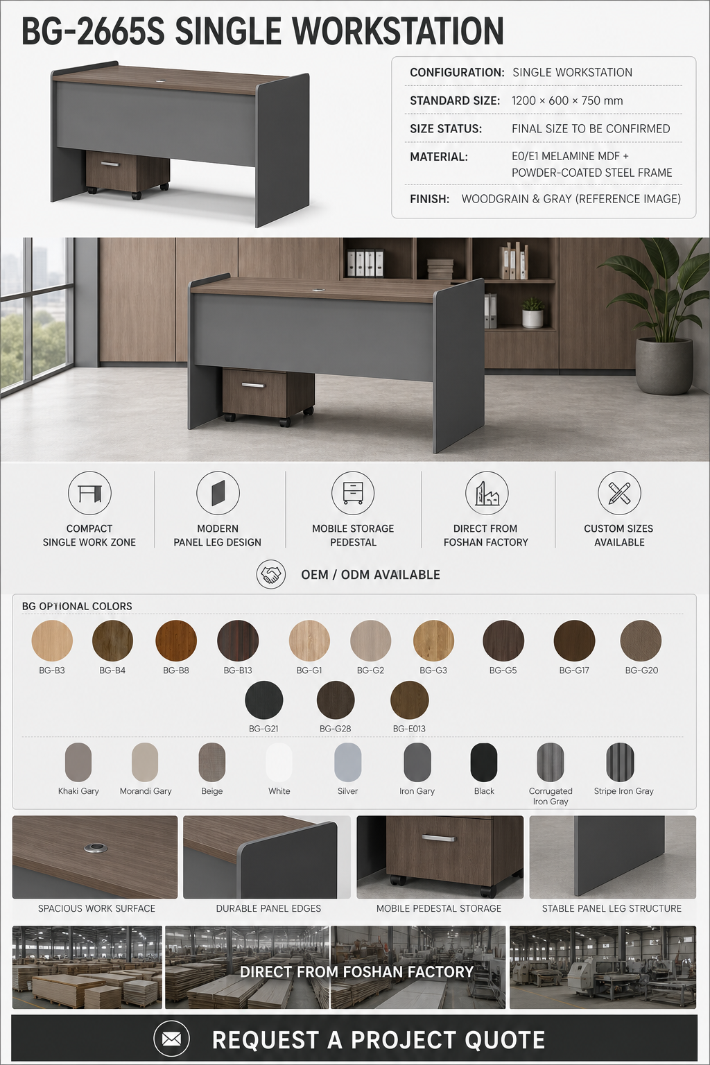 Staff Desk — BG-2665S — Foshan China office furniture manufacturer
