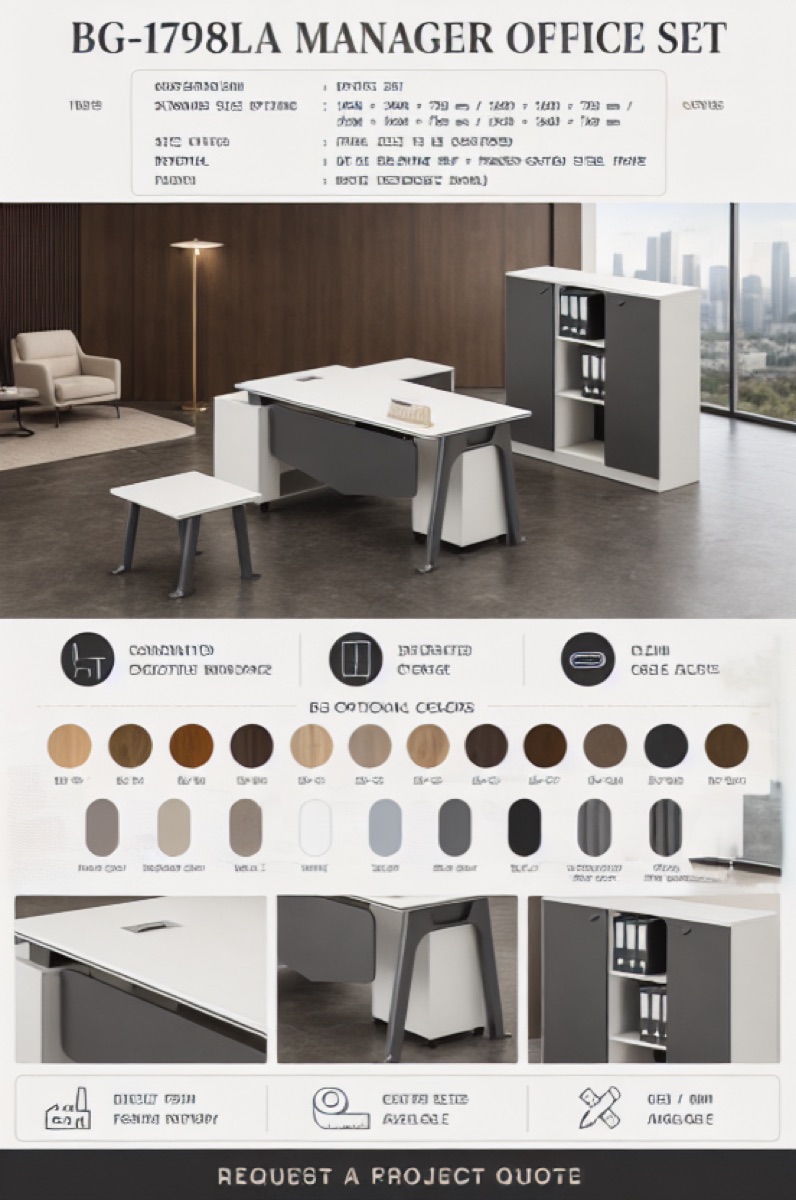 L-Shape Manager Desk — office scene