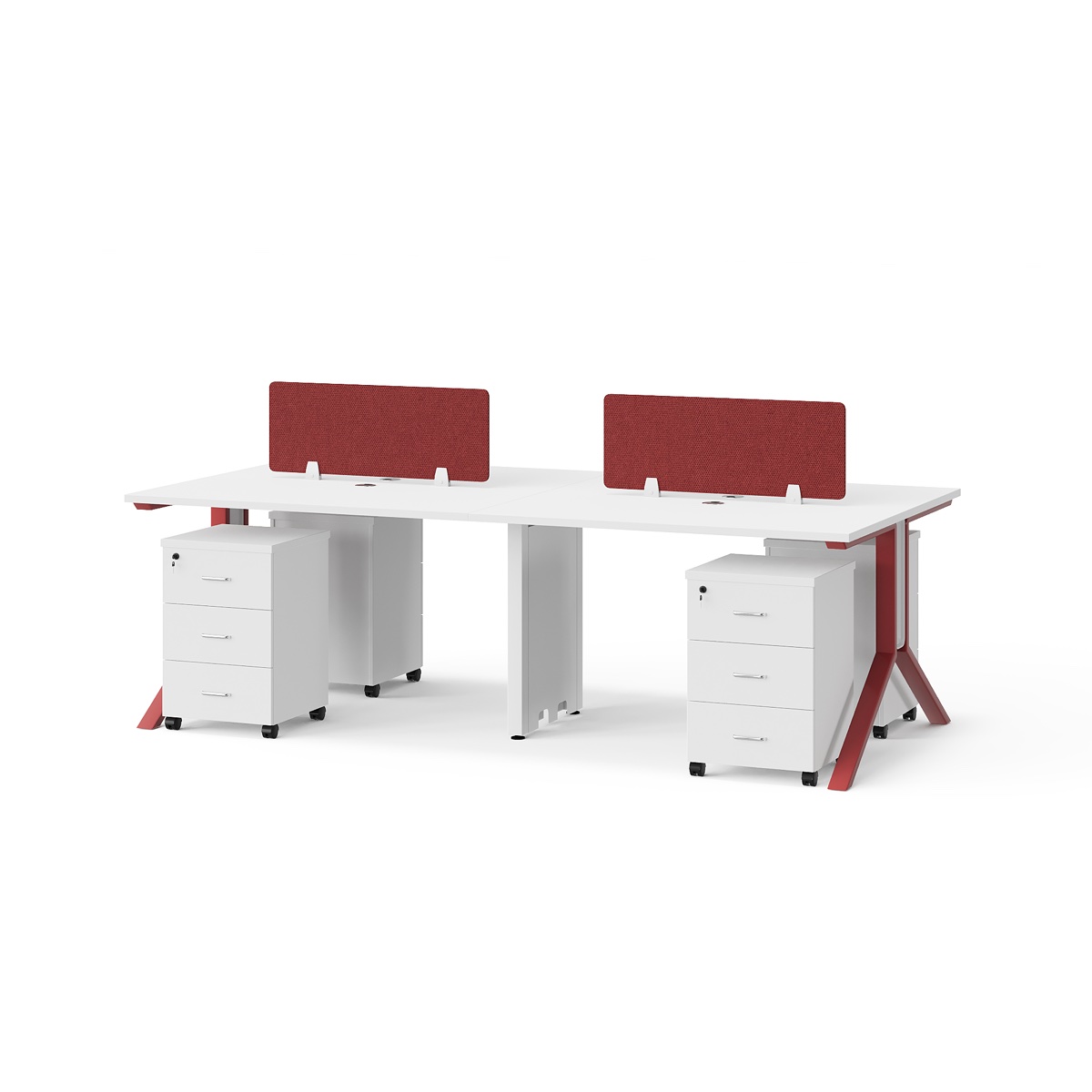 Workstation 2 Stasiun Panel Kain Merah — BG-2221W24