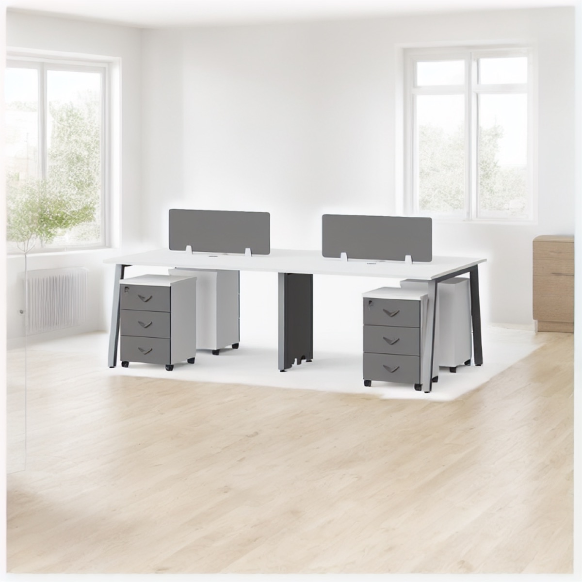 Workstation Kantor 2 Orang Putih — situasi kantor