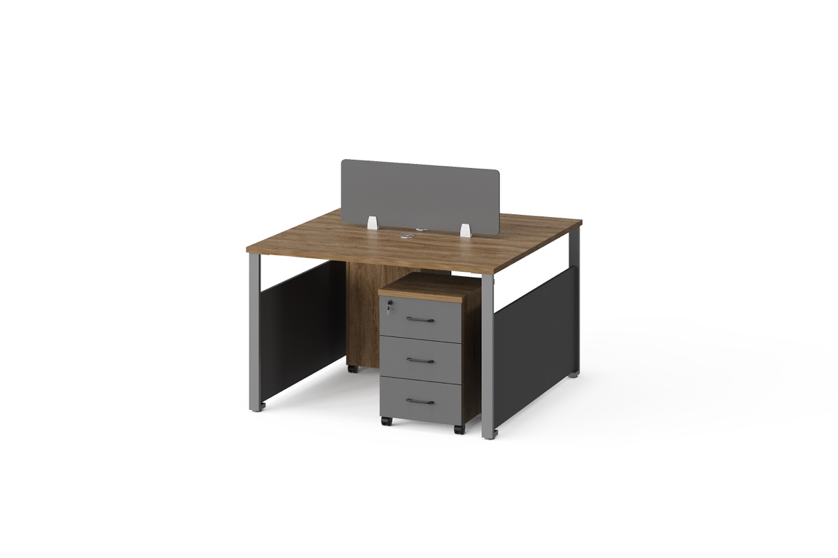 Workstation 2 Orang Top Bersama + Pedestal — detail fitur 1