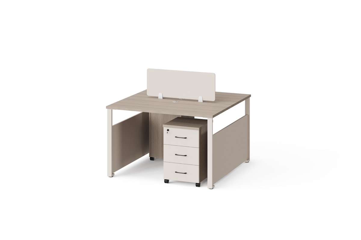 Workstation 2 Orang Top Bersama + Pedestal — BG-2447W2