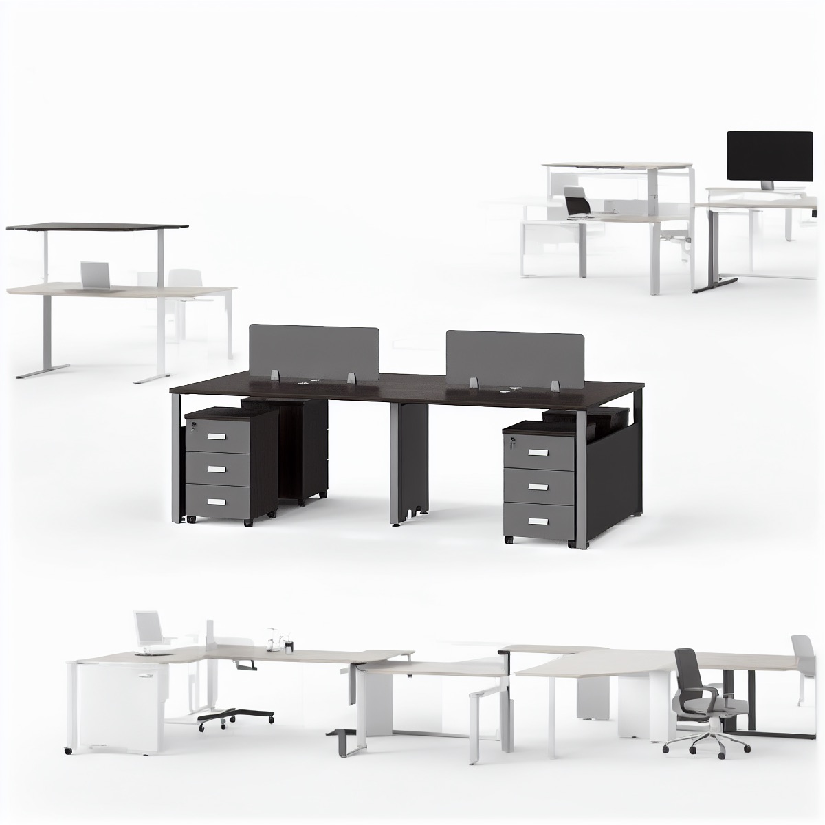Workstation 4 Orang — situasi kantor