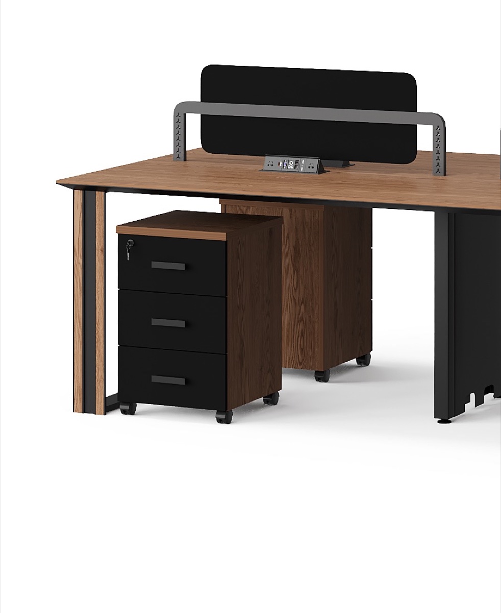 Workstation 2 Stasiun Top Bersama + Pedestal — detail fitur 1