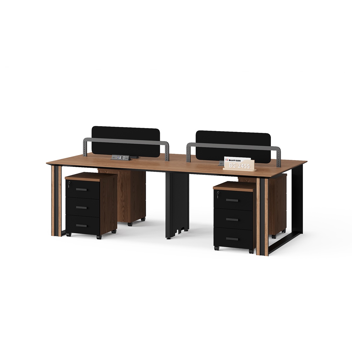 Workstation 2 Stasiun Top Bersama + Pedestal — BG-2455W4