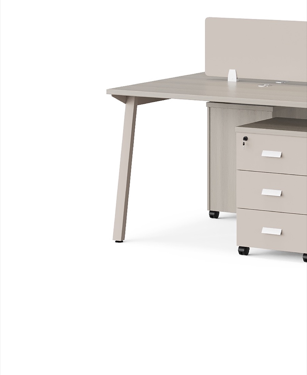 Meja Staf Beige 1400 mm Panel Privasi — detail fitur 1