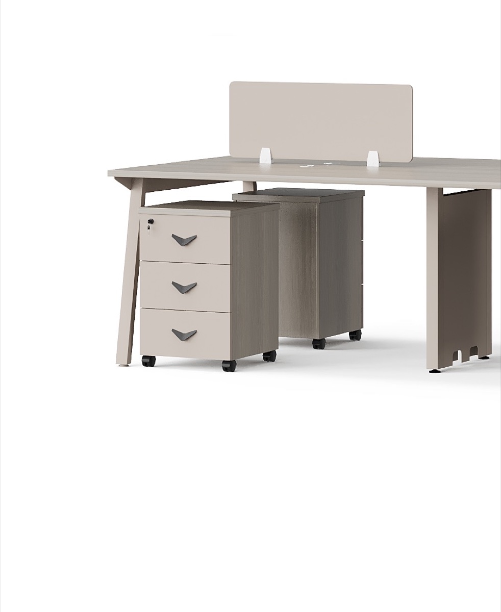 Workstation Beige 2 Stasiun Panel Tinggi — detail fitur 1