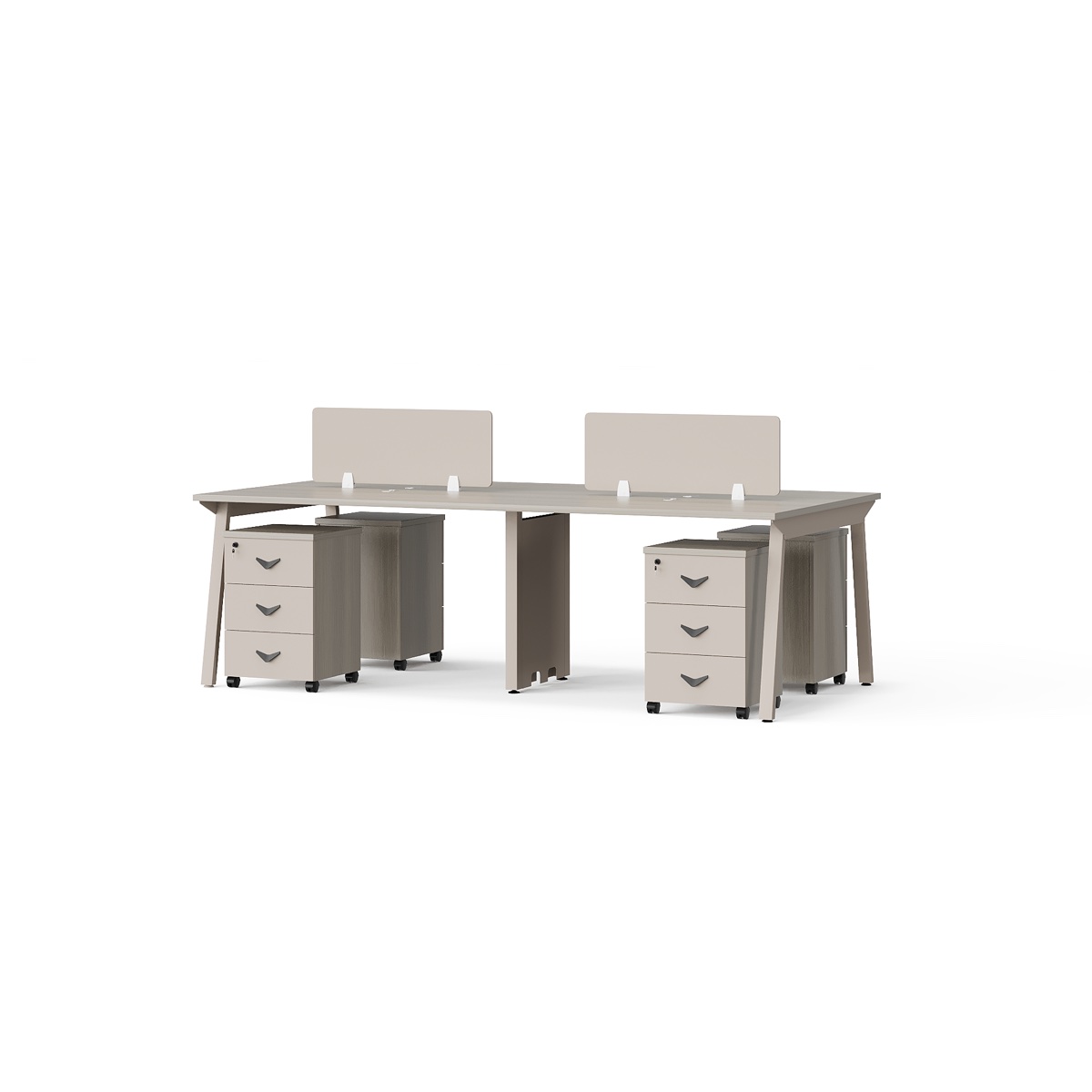 Workstation Beige 2 Stasiun Panel Tinggi — BG-24820W24