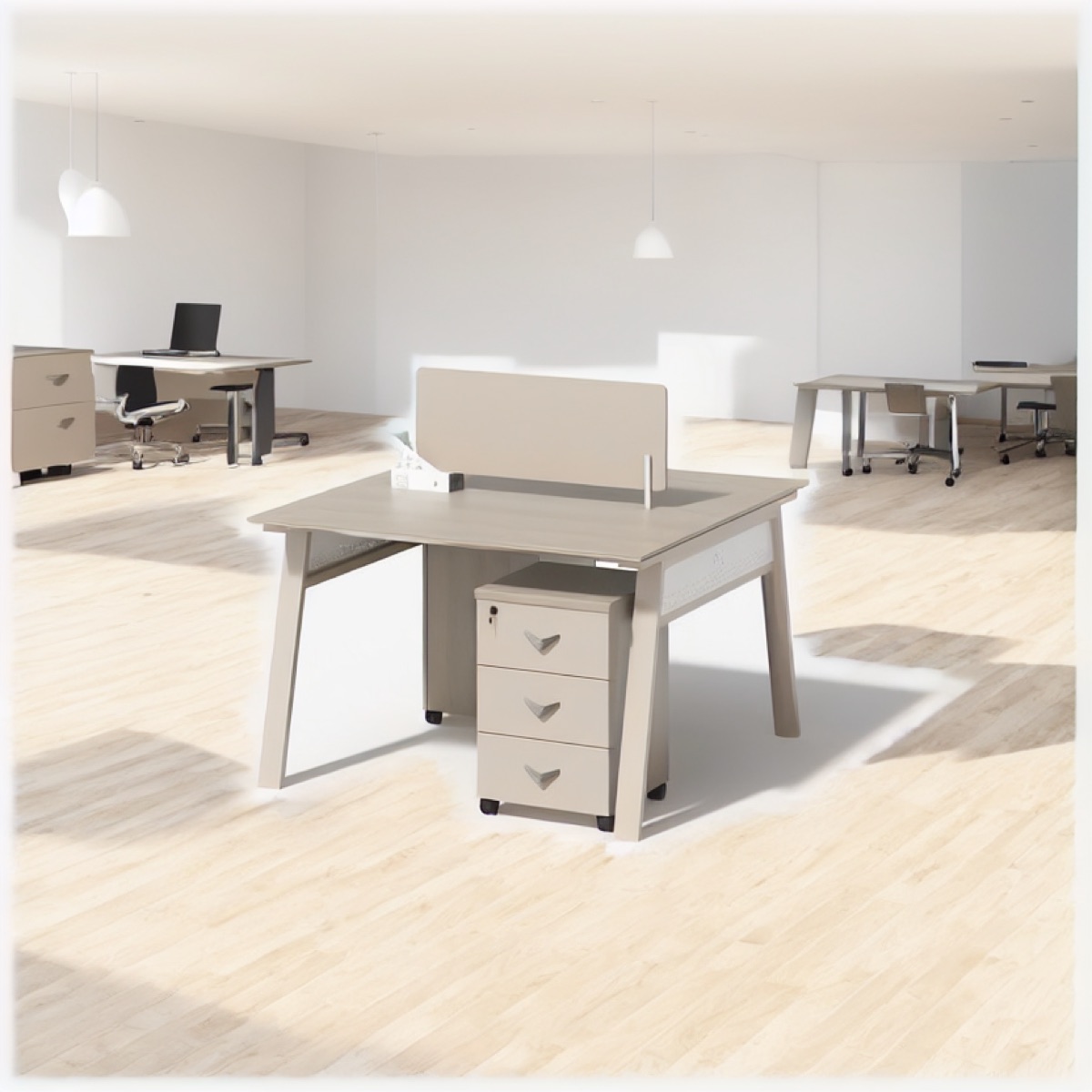 Workstation Kantor 4 Orang — situasi kantor