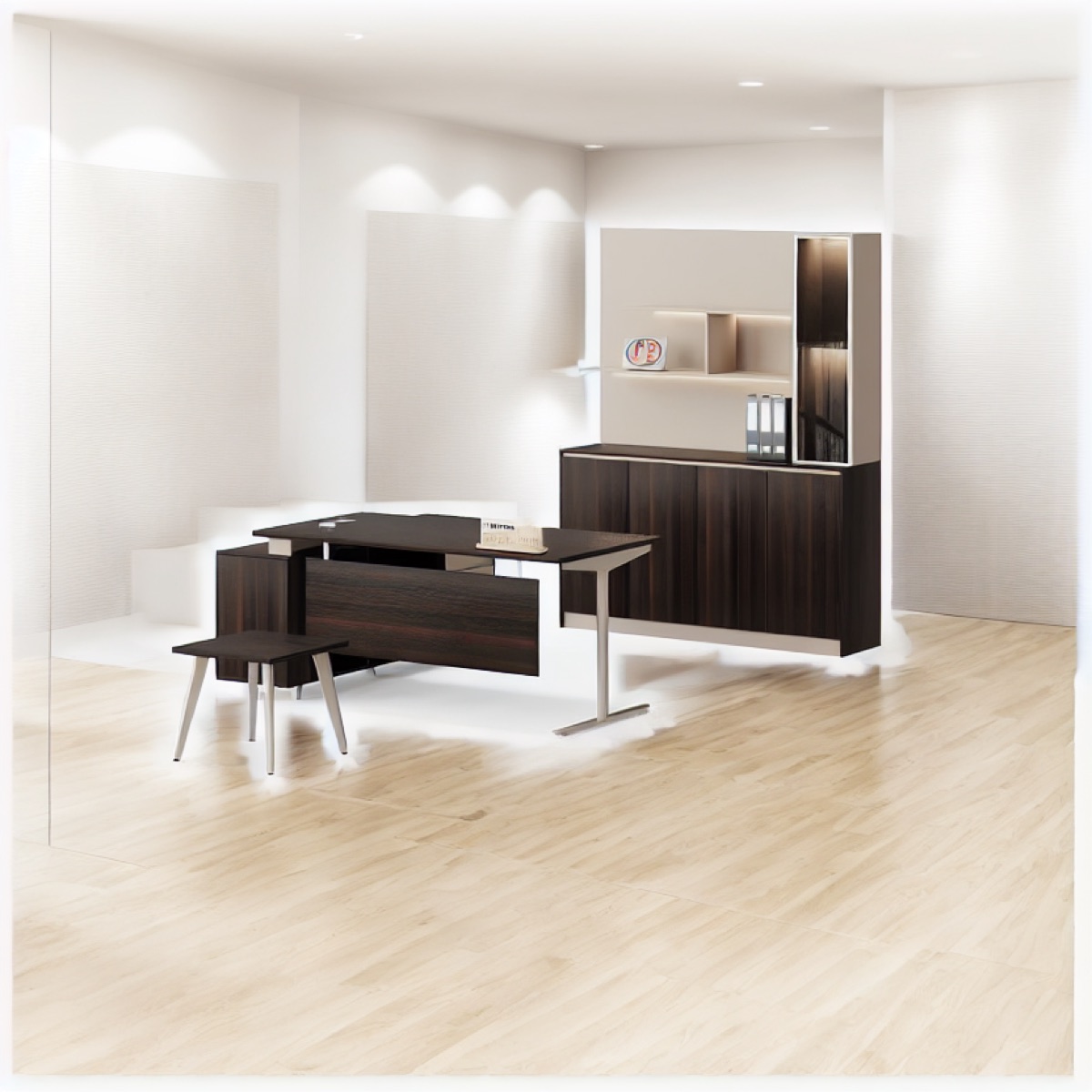 Meja Resepsionis dengan Niche Display — situasi kantor