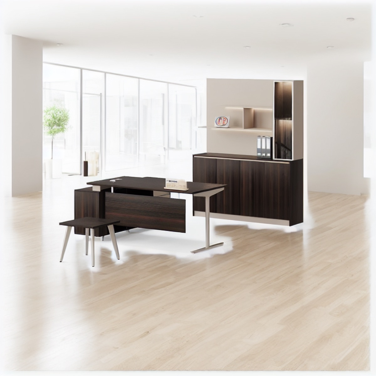 Meja Resepsionis dengan Niche Display — situasi kantor