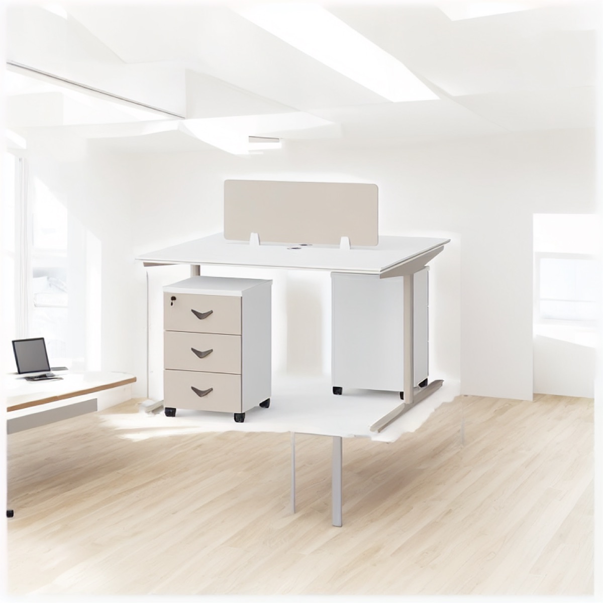 Meja Workstation Bench — situasi kantor