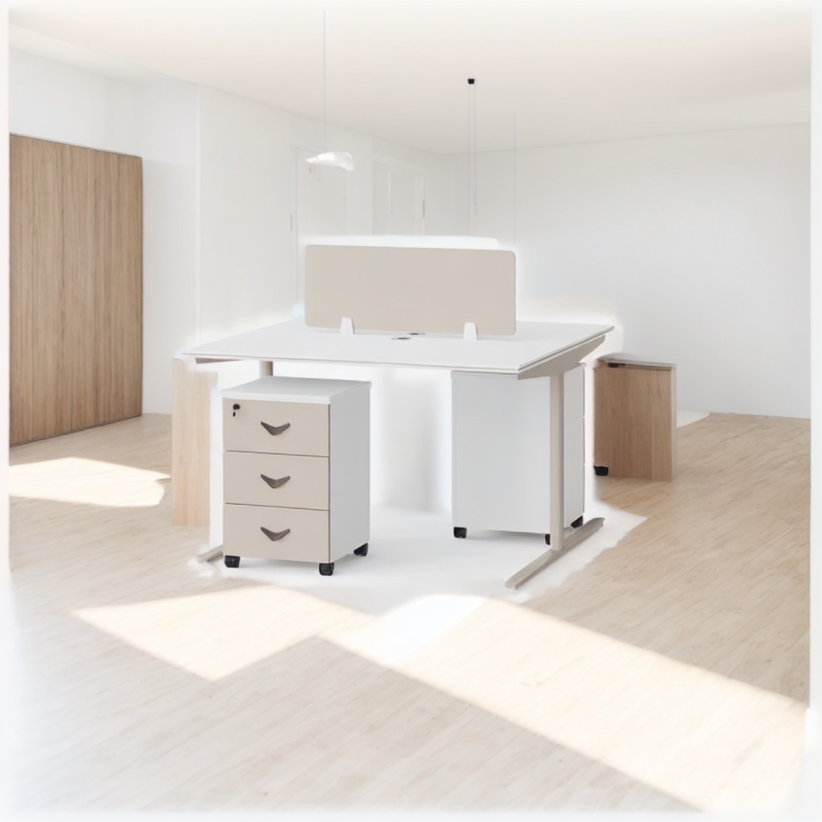 Meja Workstation Bench — situasi kantor