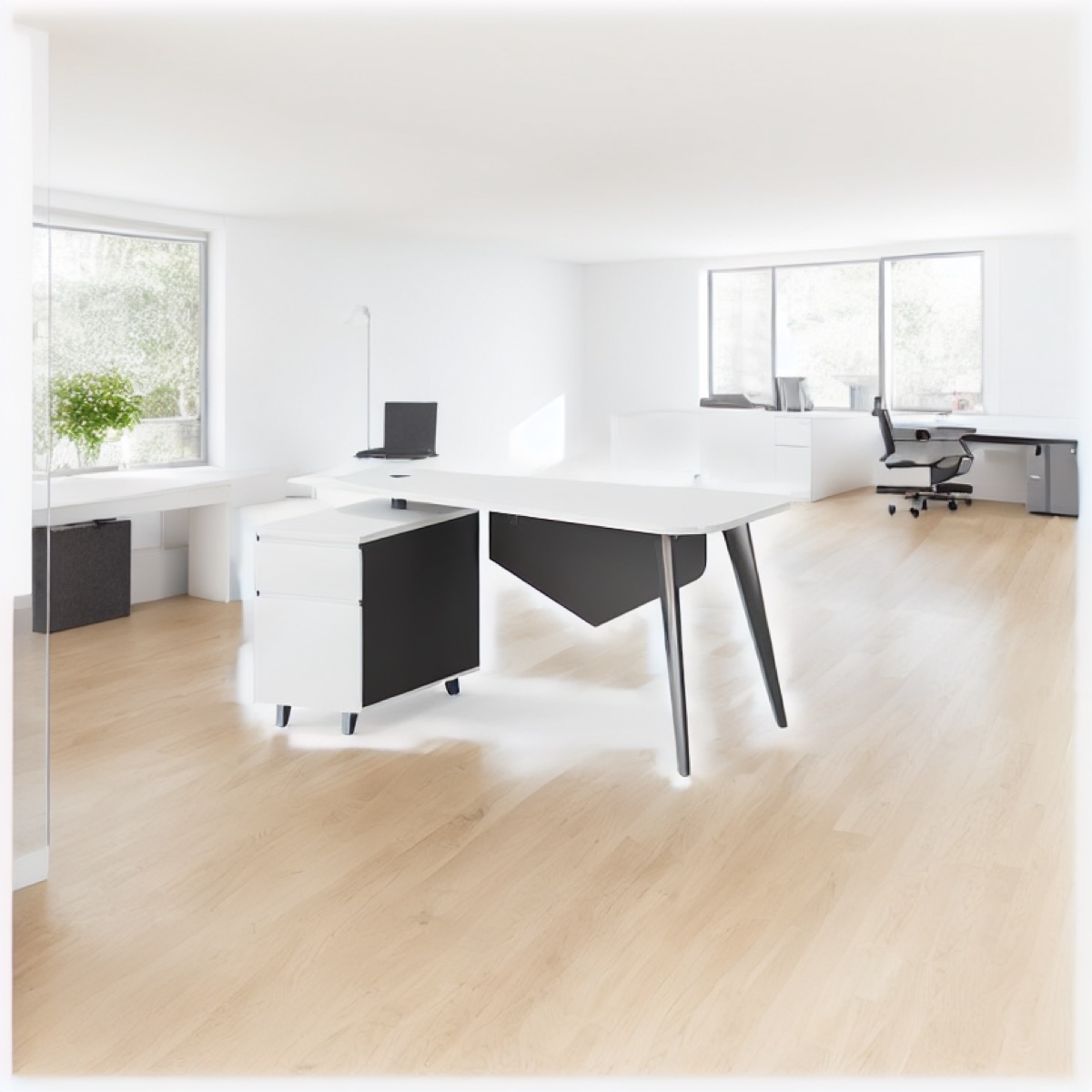 Meja Staf dengan Pedestal Mobile — situasi kantor