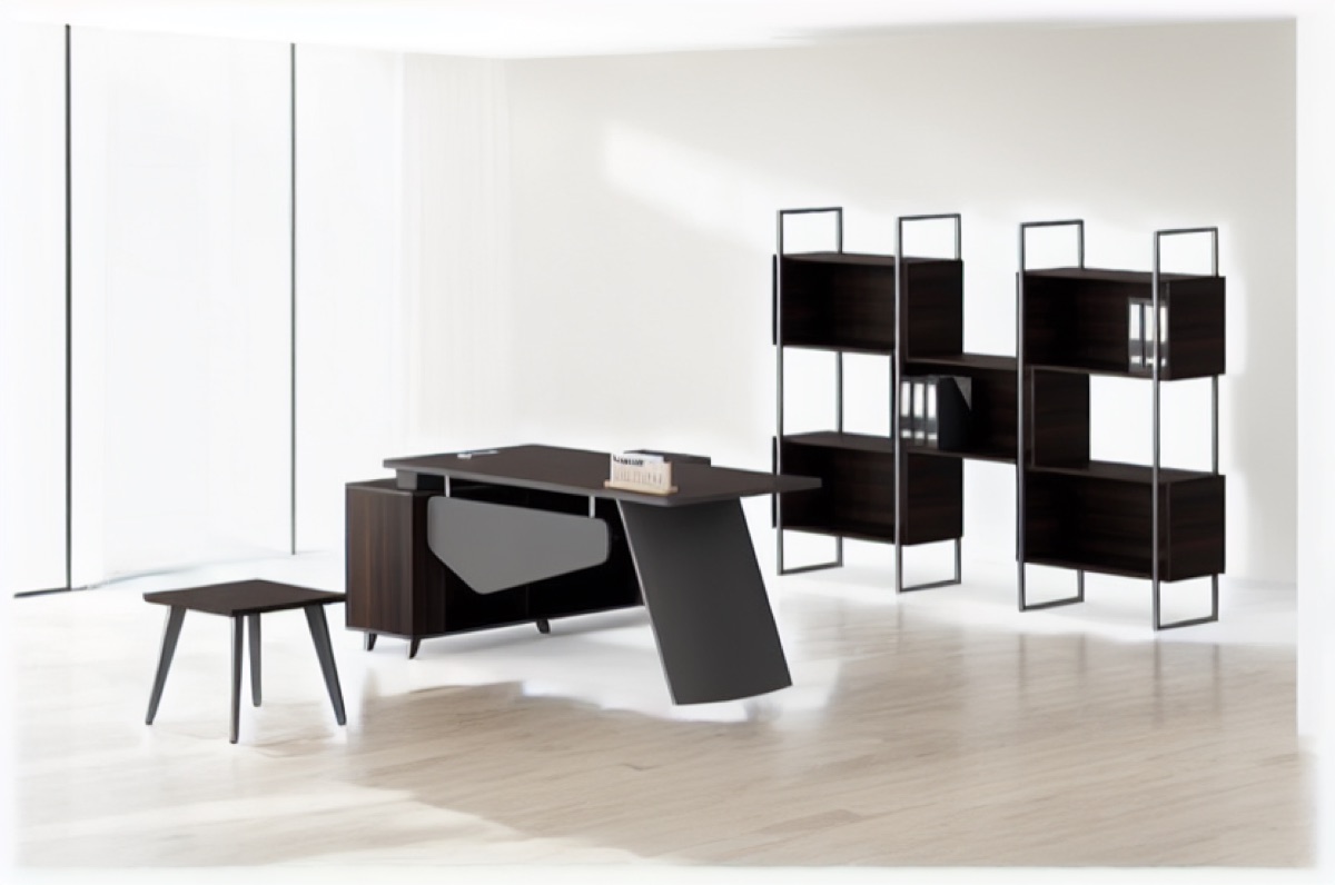Meja Direktur L-Shape — situasi kantor