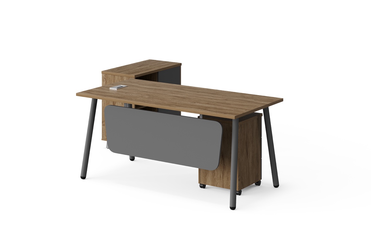 Meja Eksekutif + Side Cabinet Beroda — BG-2515