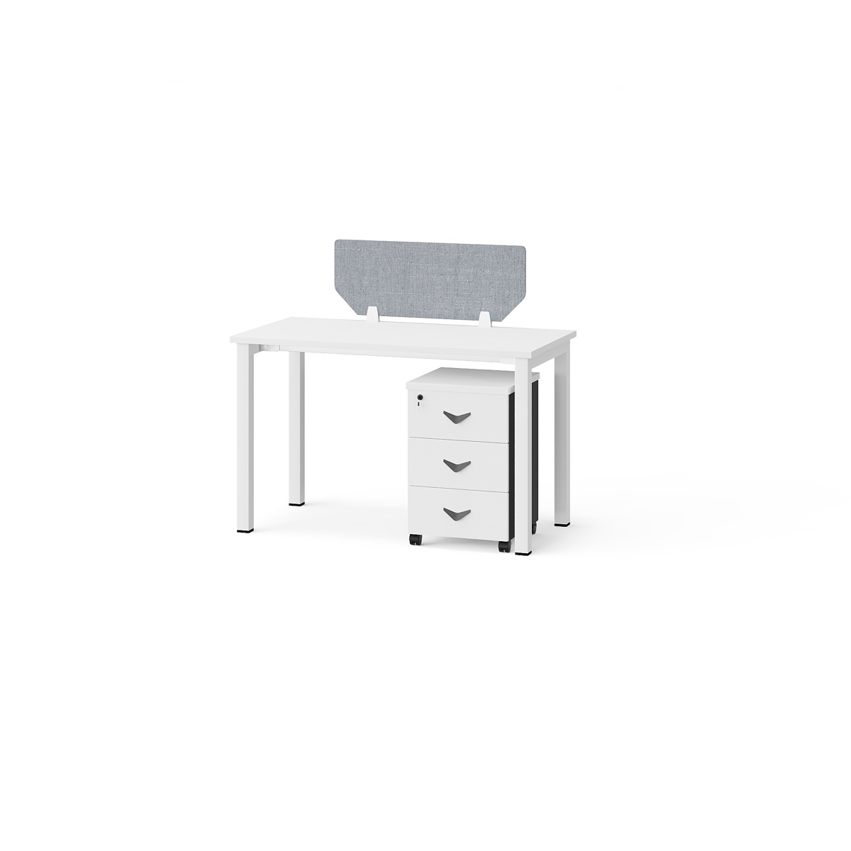 Meja Staf 1400 mm Partisi + Laci Beroda — BG-2516W — Foshan China office furniture manufacturer