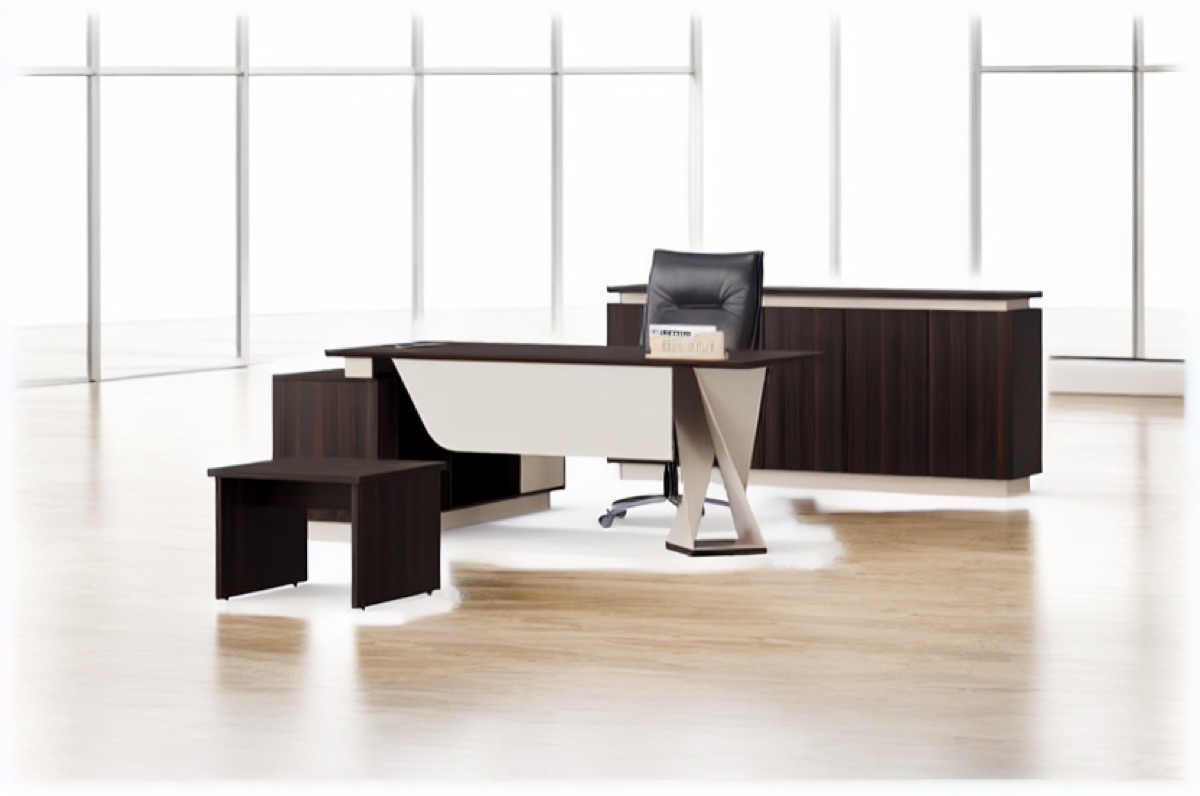 Meja Eksekutif L-Shape — situasi kantor