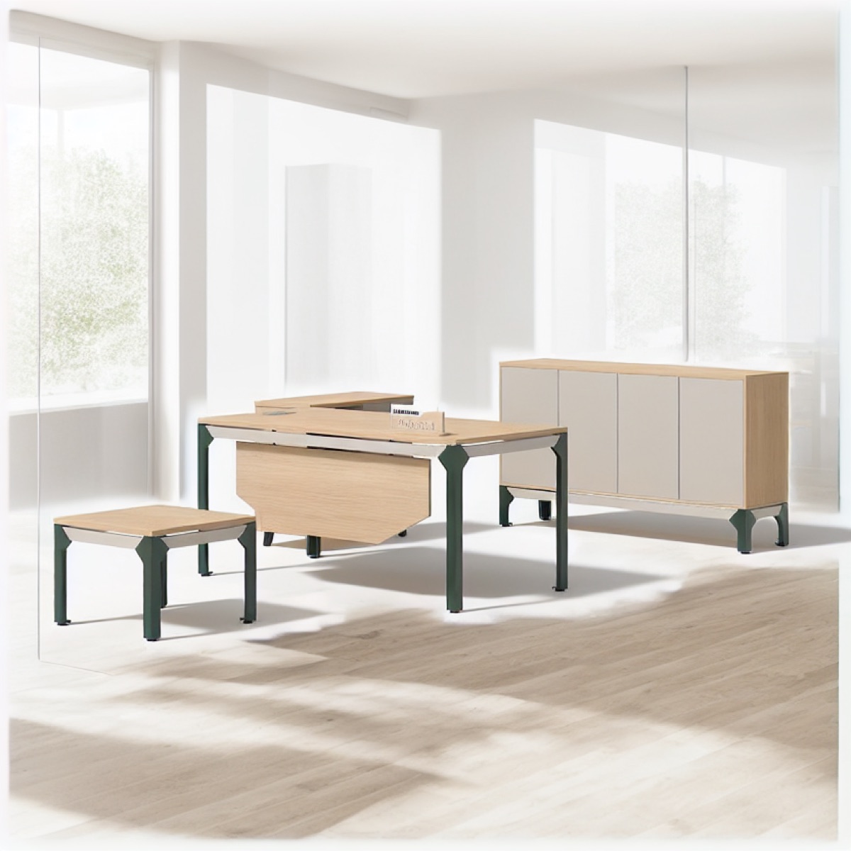 Meja Rapat Lipat Modular + Kabinet — situasi kantor