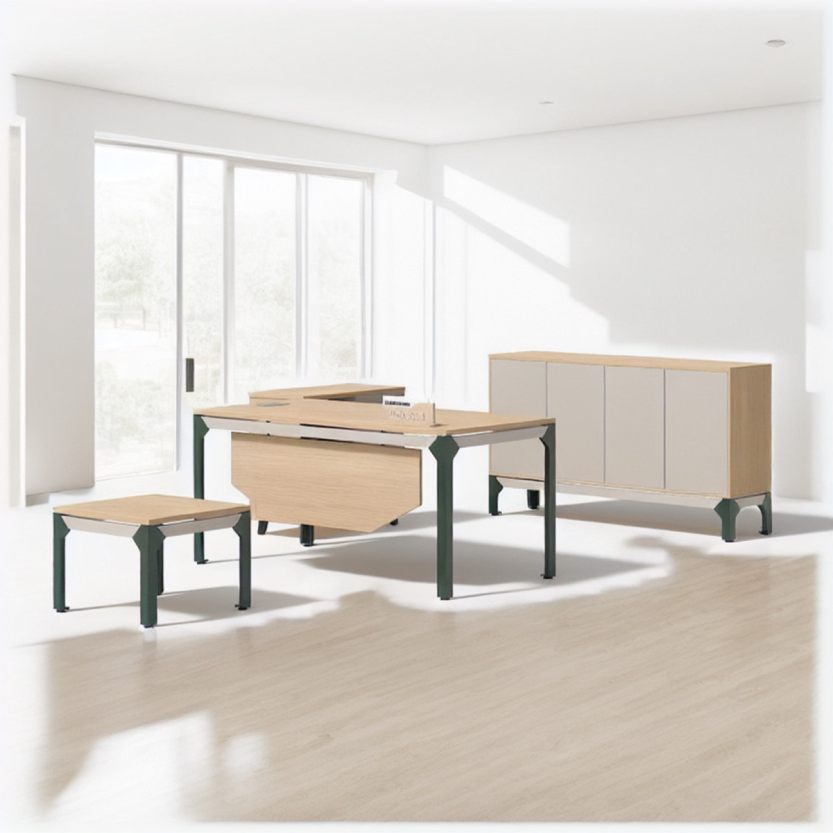 Meja Rapat Lipat Modular + Kabinet — situasi kantor