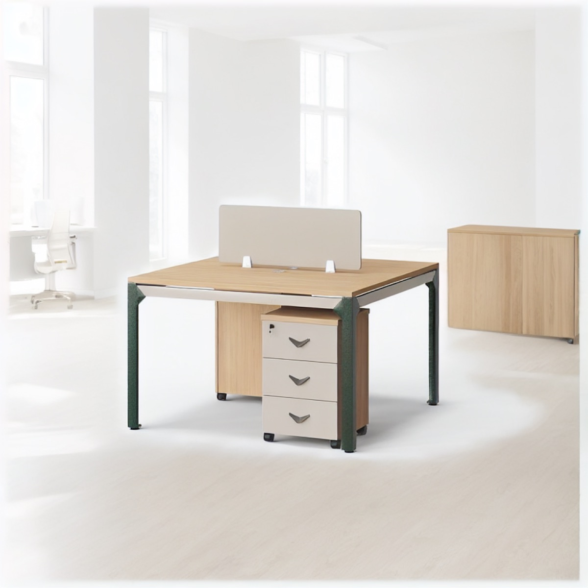 2-4 Person Office Bench Workstation — office scene