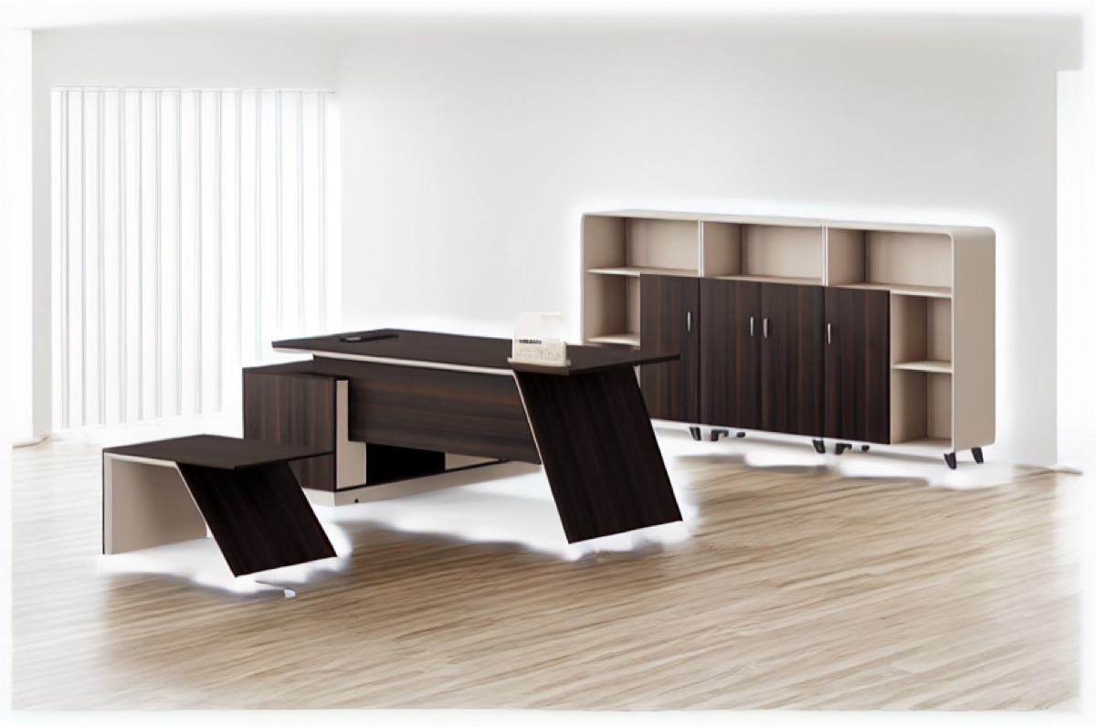 Meja Eksekutif L-Shape — situasi kantor