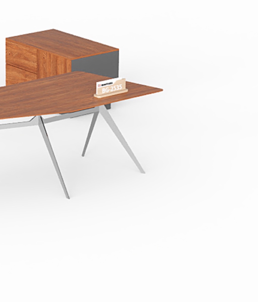 Meja Direktur Trapesium + Side Cabinet — detail fitur 2