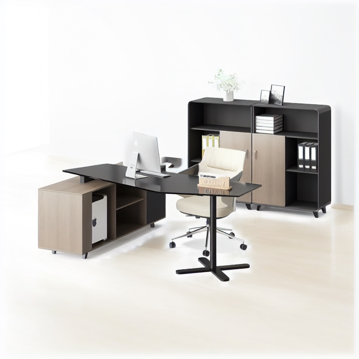 Meja Eksekutif L-Shape — situasi kantor