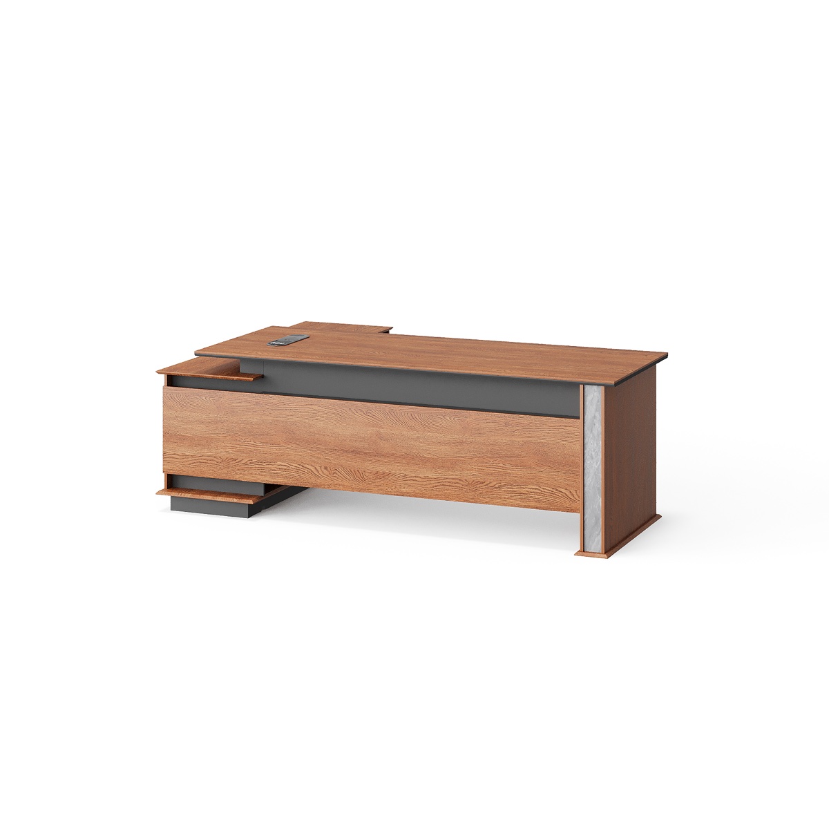 Meja Eksekutif L-Shape Oak Handleless — BG-2544L