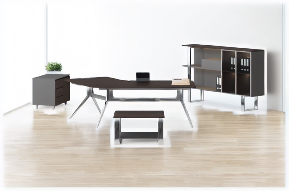 2400 mm Executive Desk Set with Cabinet — office scene
