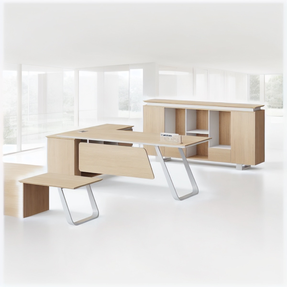 Meja Eksekutif L-Shape — situasi kantor