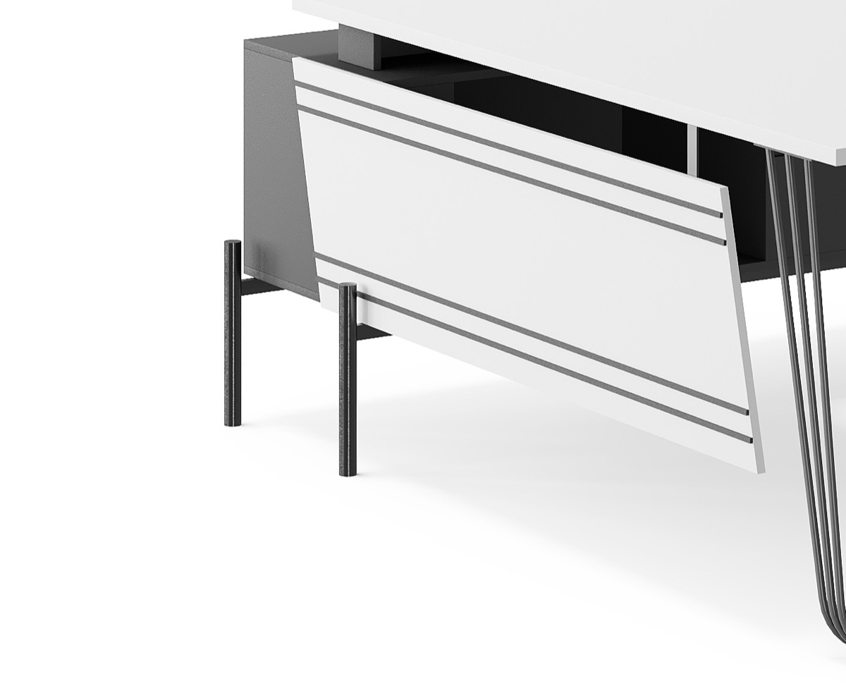 Meja Eksekutif + Kabinet Samping Kaki Tipis — detail fitur 1