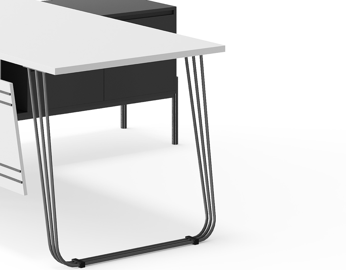 Meja Eksekutif + Kabinet Samping Kaki Tipis — detail fitur 2