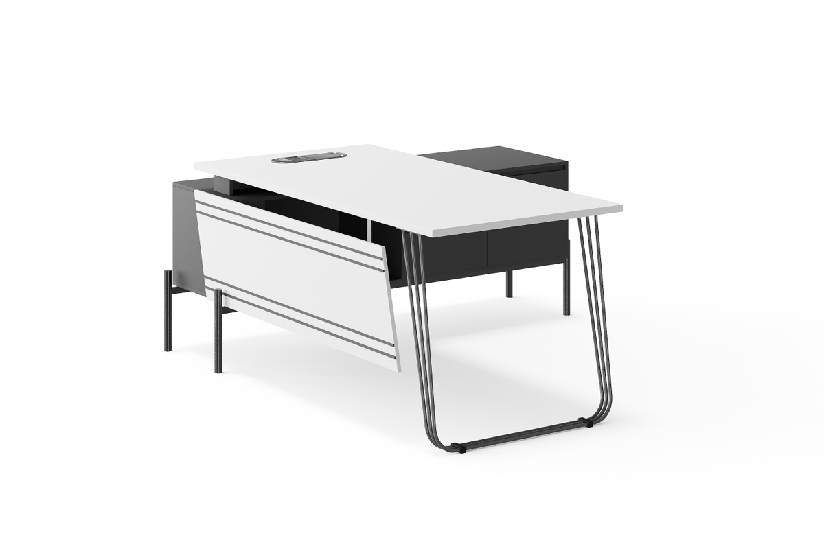 Meja Eksekutif + Kabinet Samping Kaki Tipis — BG-2569LC