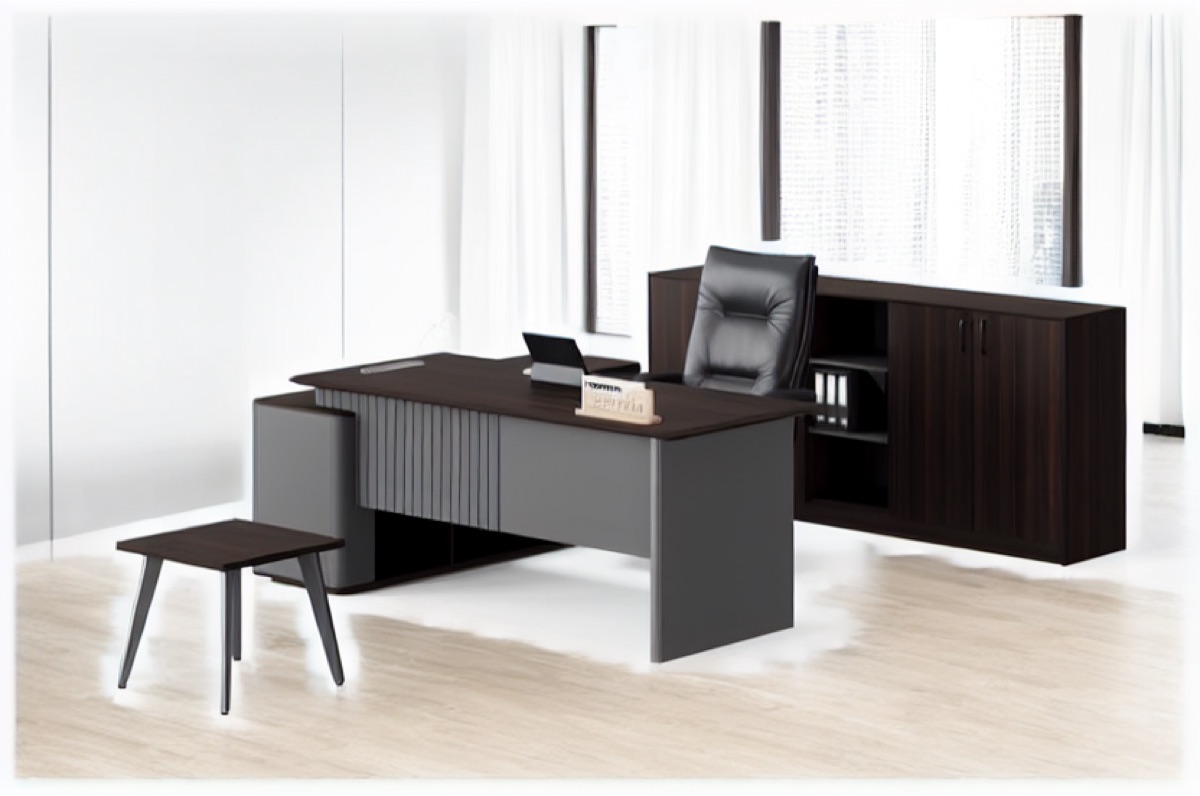 Meja Eksekutif L-Shape 2000 mm — situasi kantor