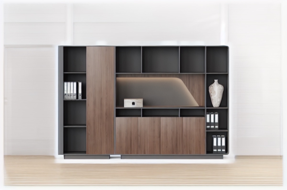 Rak Buku Kantor Niche LED — situasi kantor