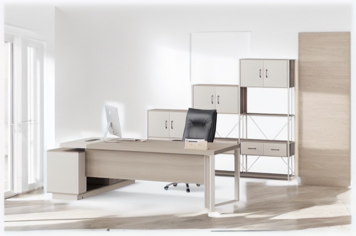 Meja Eksekutif L-Shape — situasi kantor