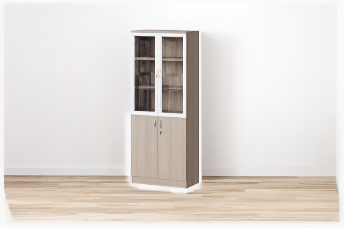 Glass-Door Display Filing Cabinet — office scene