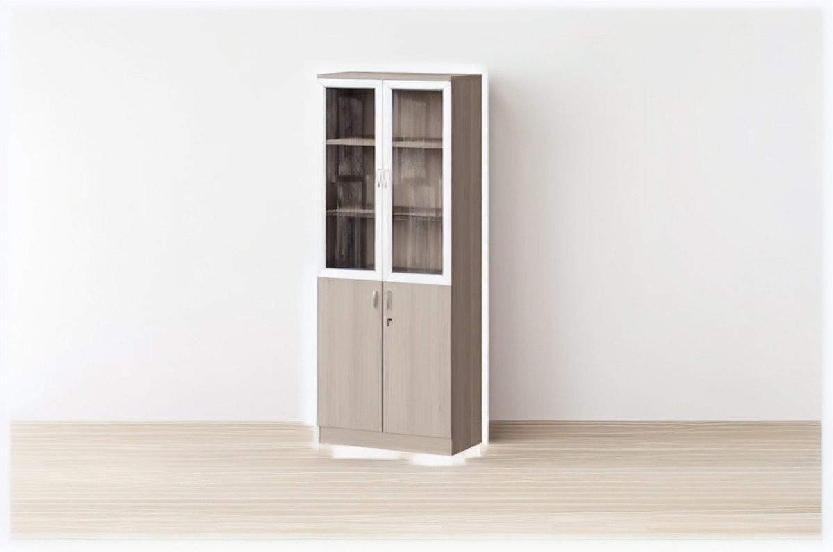 Glass-Door Display Filing Cabinet — office scene