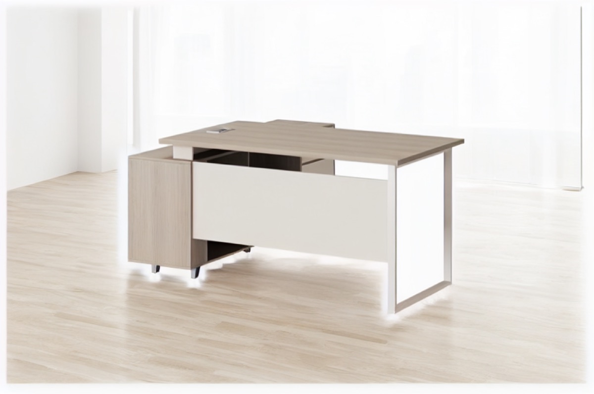 1600 mm L-Shape Director Desk + Side Cabinet — office scene