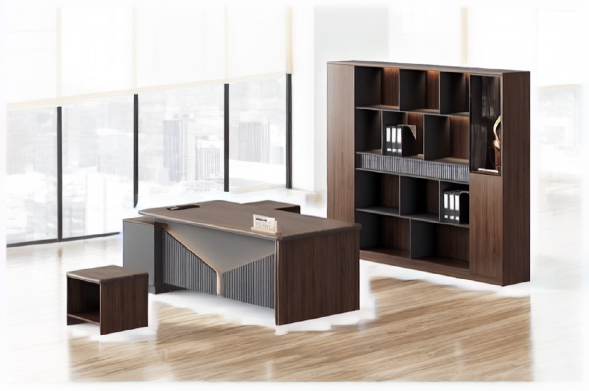 Meja Eksekutif L-Shape — situasi kantor