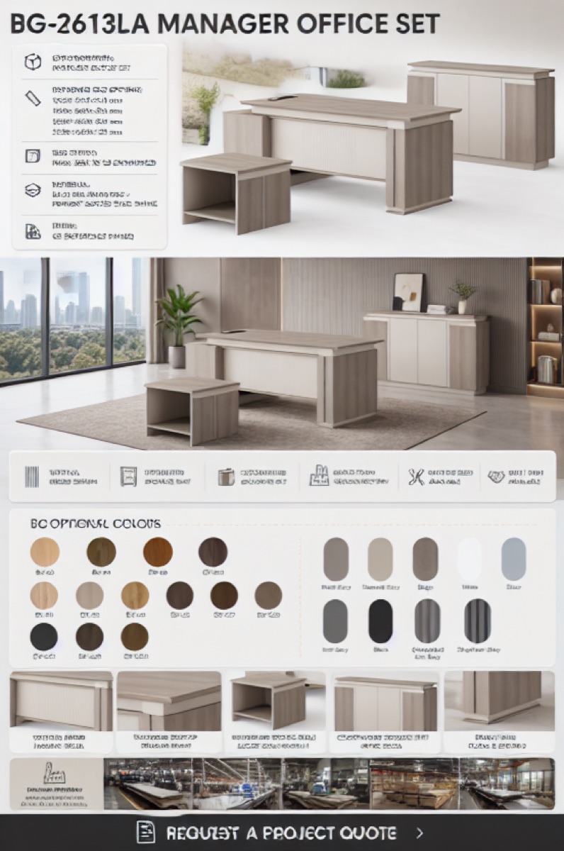 L-Shape Manager Desk — office scene