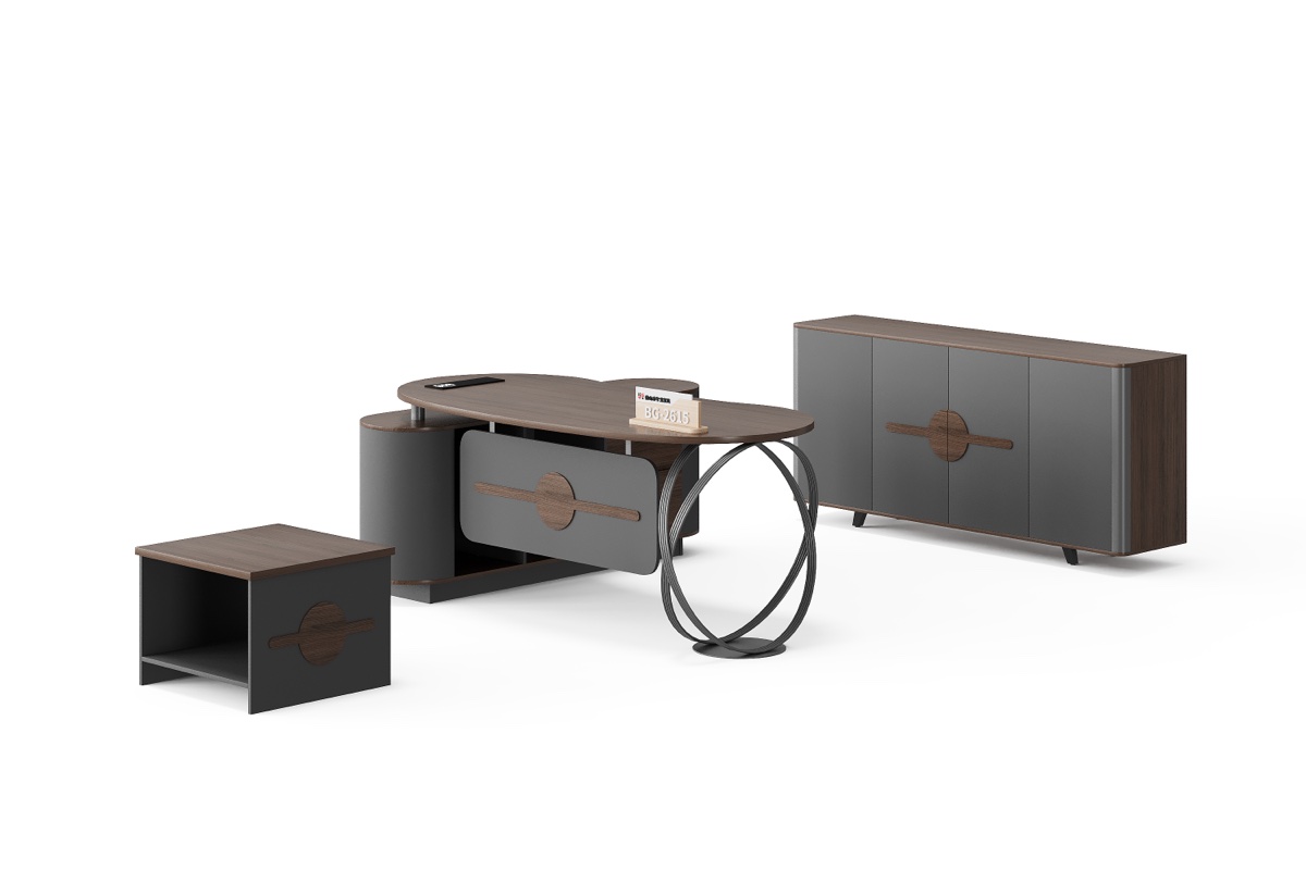 Meja Eksekutif Oval + Storage Silinder — detail fitur 2