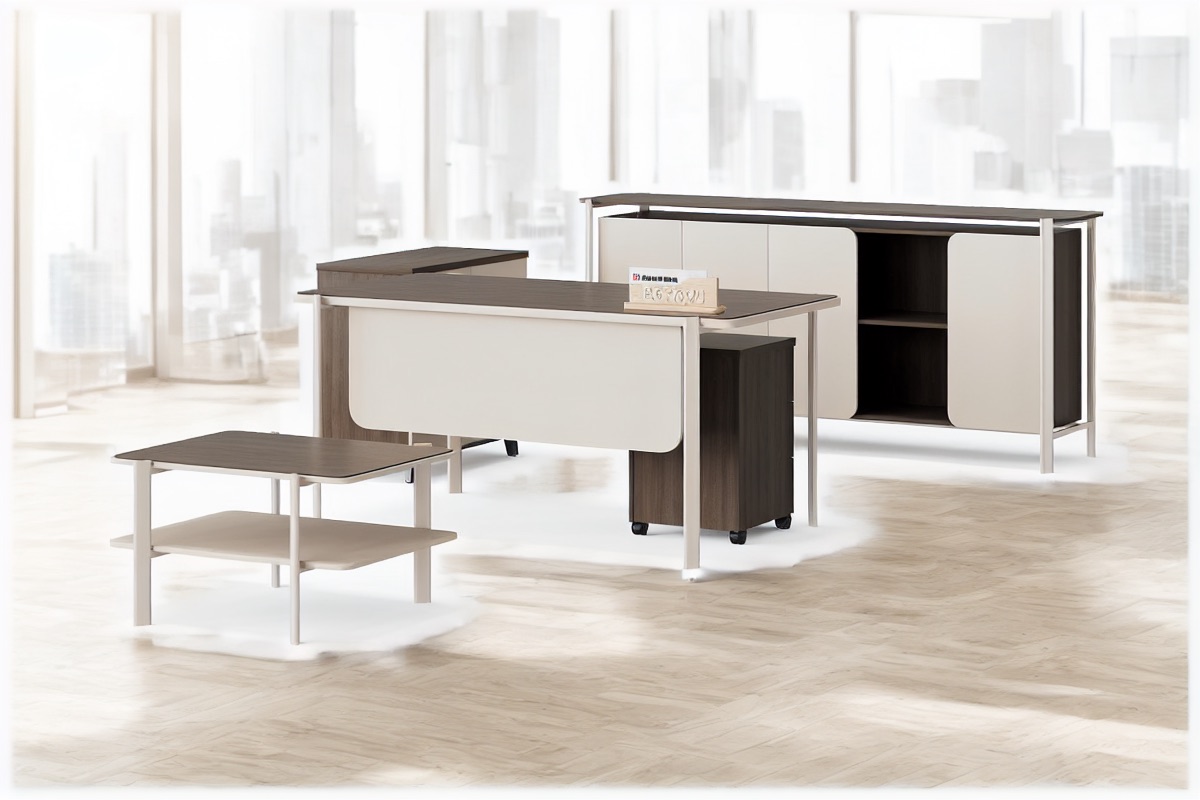 Manager Desk with Side Cabinet — office scene