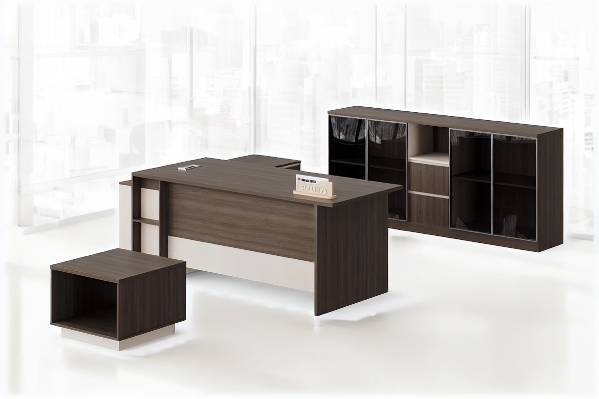 Executive Desk + Cabinet Set — office scene