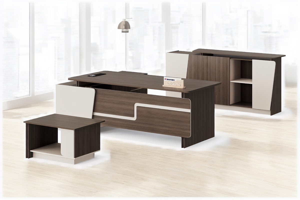 Executive Desk + Side Cabinet — office scene