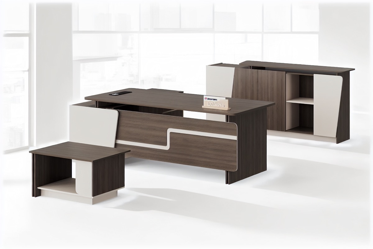Executive Desk + Side Cabinet — office scene